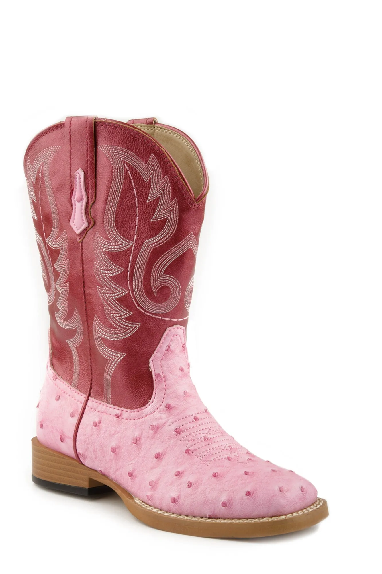 Hunter Boots Roper Kids Girls Bumps Pink/Fuchsia Faux Leather Cowboy Boots
