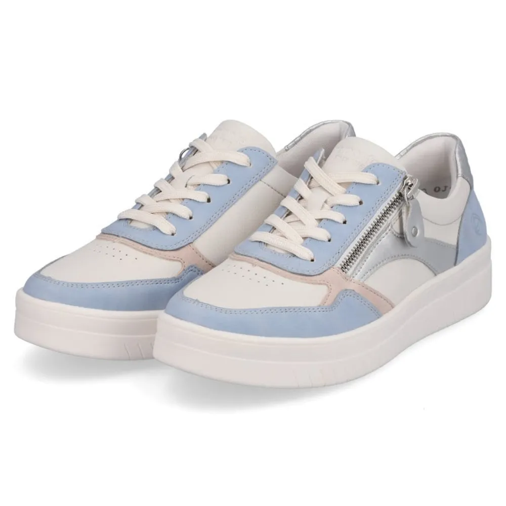 Remonte Kendra 01 Aqua/Off White Leather Sneaker (Women's) Casual Shoes With  Jeans