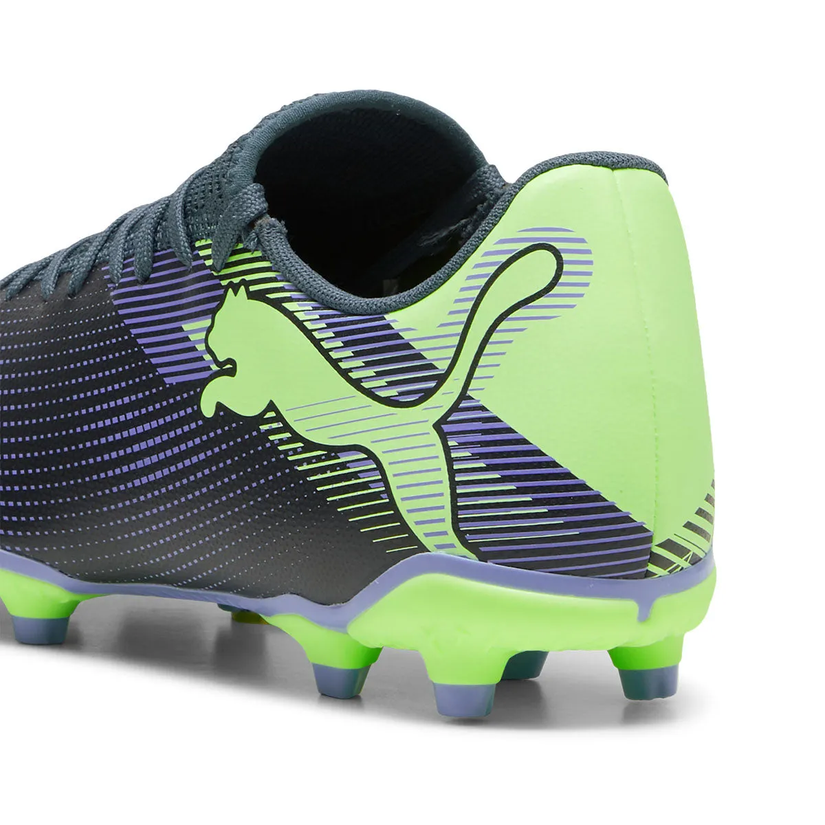 Puma Future 7 Play FG/AG Football Boots - Adult - Grey/Purple/Fizzy Apple Youth Size Soccer Cleats