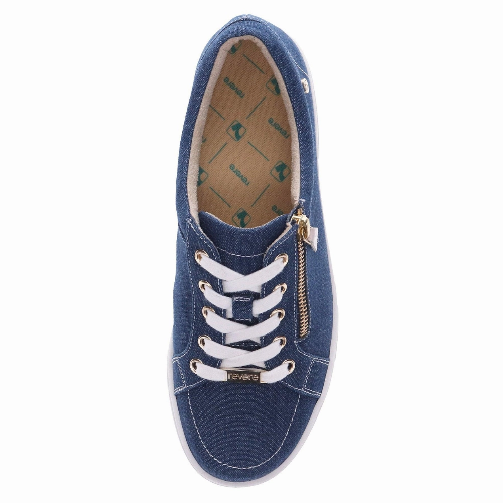 Revere Ripon Ocean Tie Sneaker (Women's) Wear Patent Leather Shoes Casually
