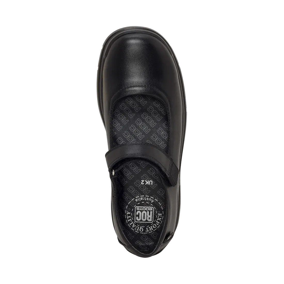 Boots Works Roc Boots Junior Roulette Strap Black Leather School Shoes