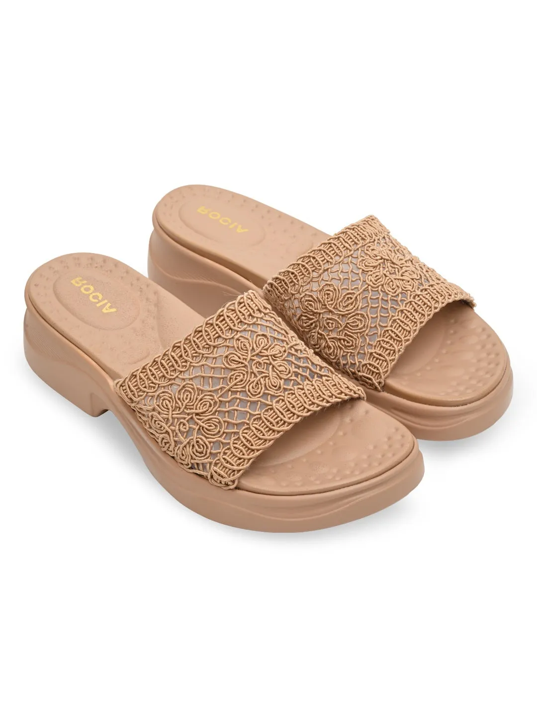 Teddy Bear With Bunny Slippers Rocia By Regal Beige Women Casual Funky Flats