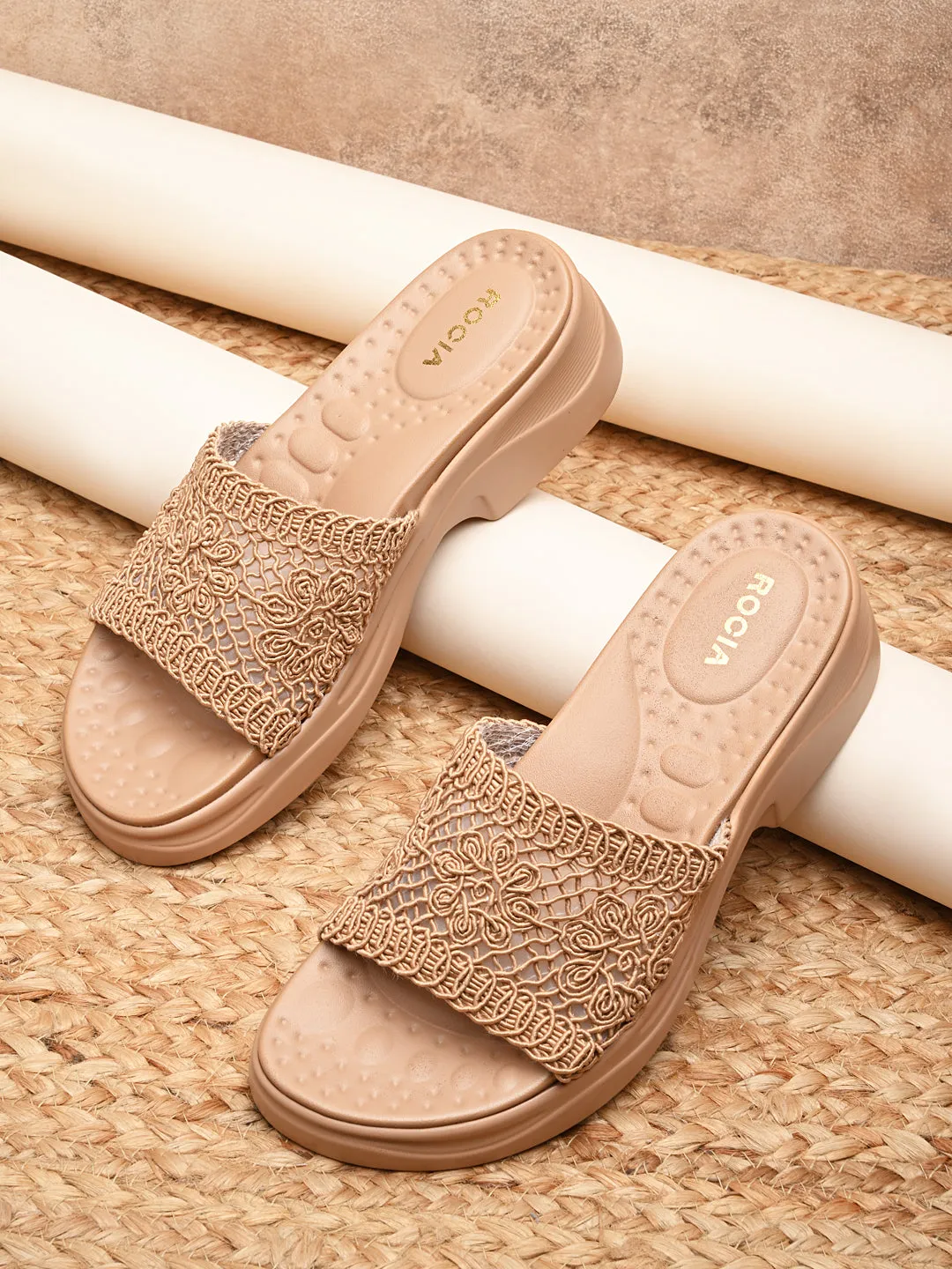 Bare Feet Slippers Rocia By Regal Beige Women Casual Funky Flats