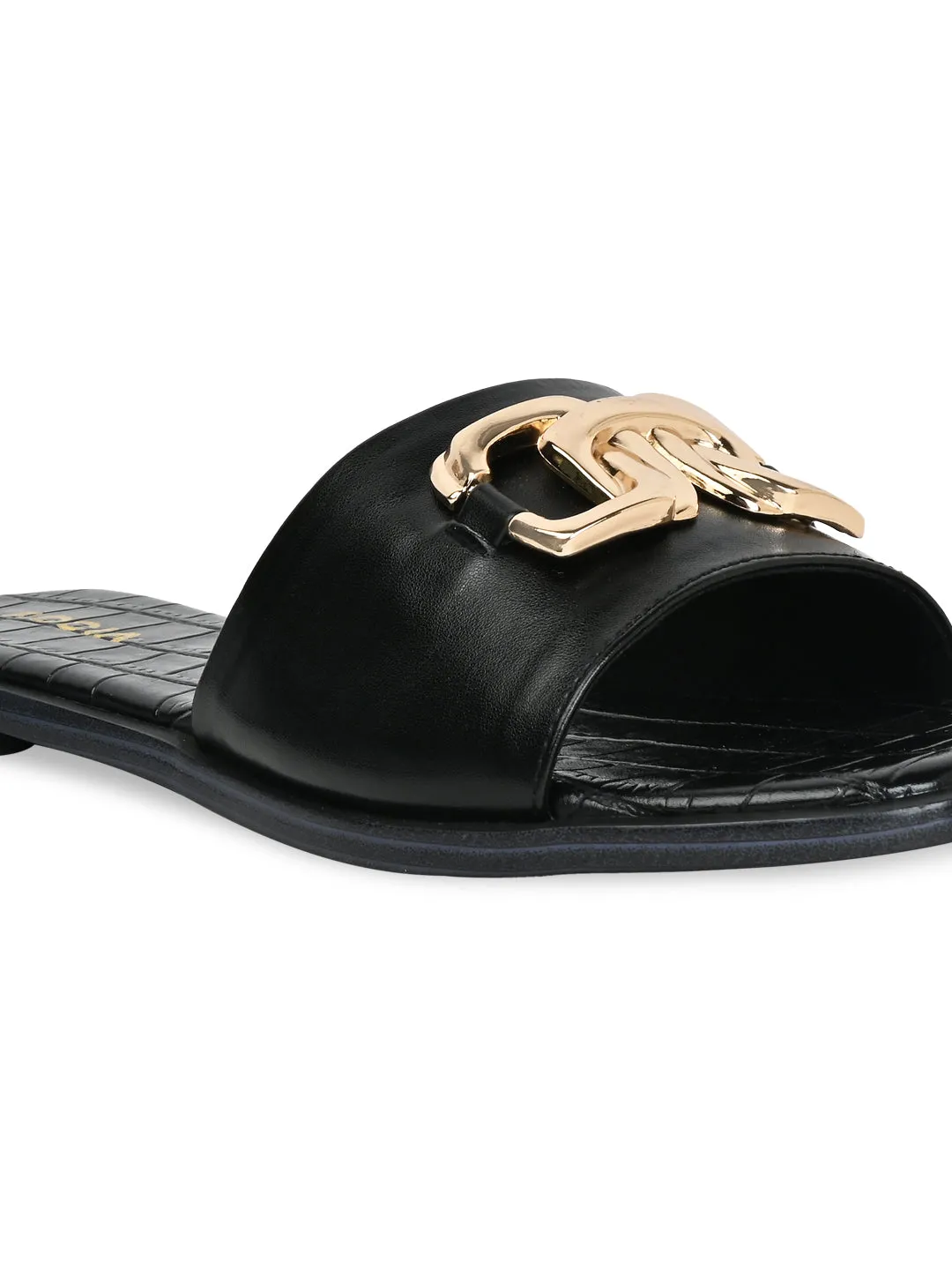 Target Shower Slippers Rocia By Regal Black Women Buckled Sliders