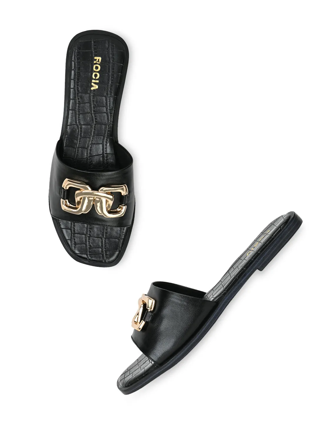 Rocia By Regal Black Women Buckled Sliders Baby Yoda Slippers