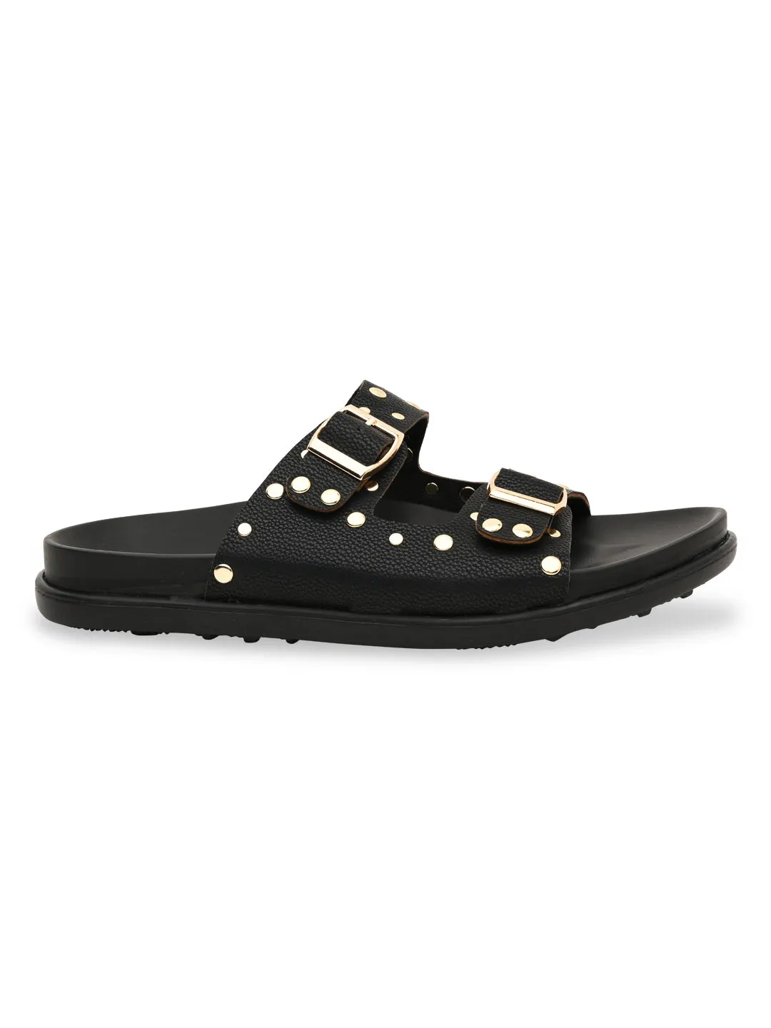 Mukluk Boot Slippers Rocia By Regal Black Women Gold Studded Flats