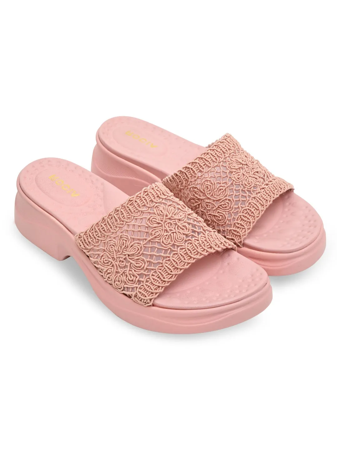 Rocia By Regal Pink Women Casual Funky Flats Washable Sheepskin Slippers