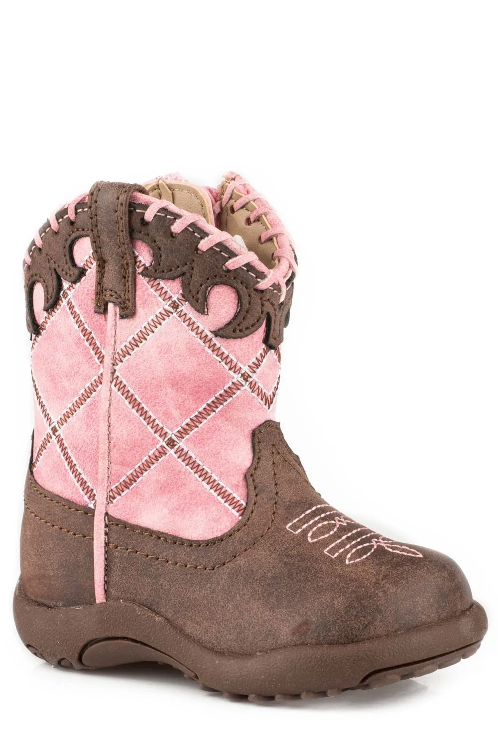 Man Boots Roper Infant Girls Cowbabies Lacy Pink Faux Leather Cowboy Boots