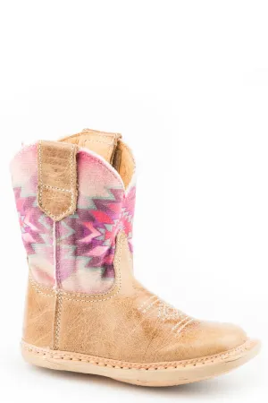 Rain Boots For Cheap Roper Infant Girls Cowbabies Mayan Tan Multi Leather Cowboy Boots
