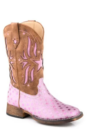 Shop Boots Deals Roper Kids Girls Starlet Pink Faux Leather Cowboy Boots