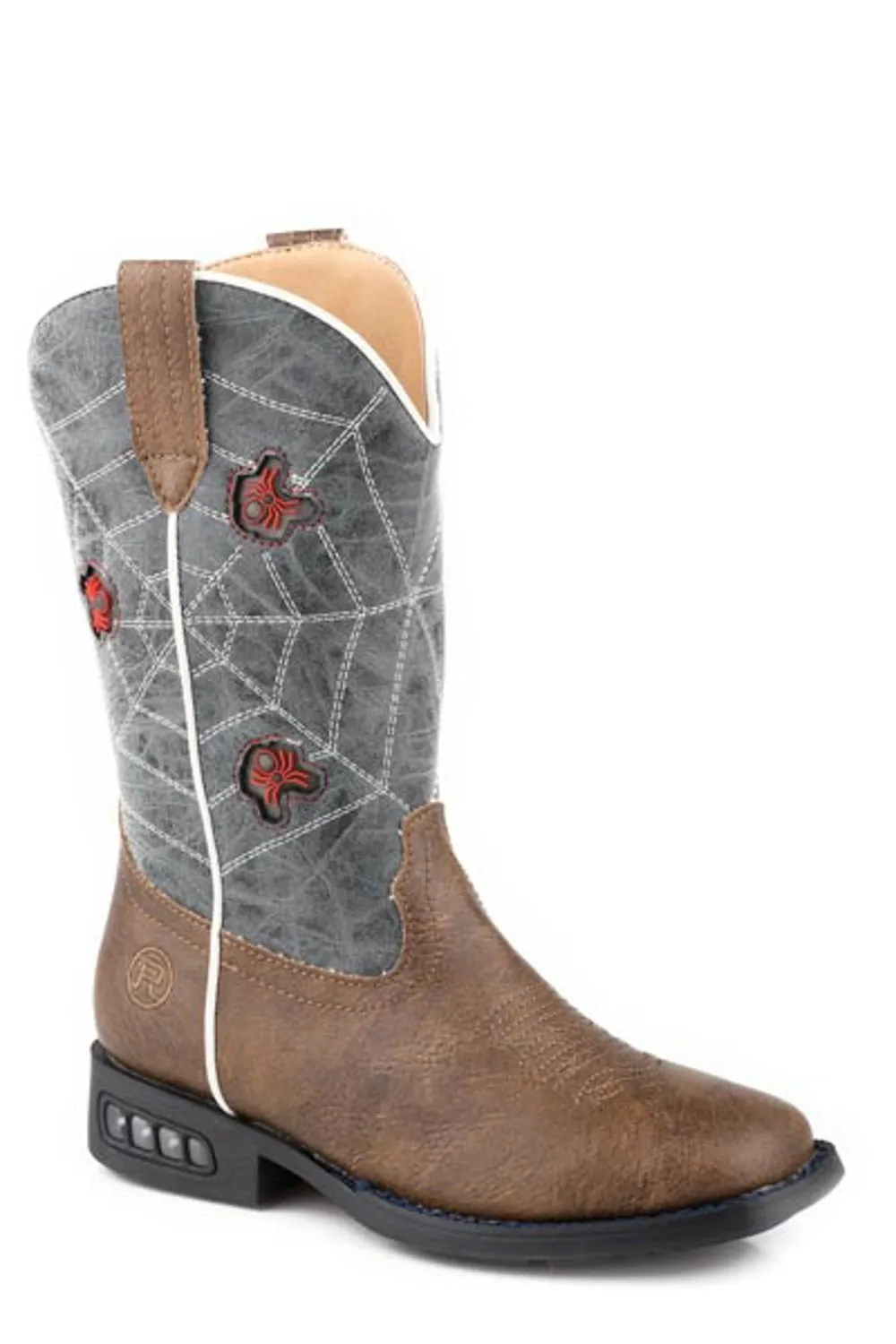 Light Tan Boots Roper Kids Unisex Spidie Blue/Tan Faux Leather Cowboy Boots