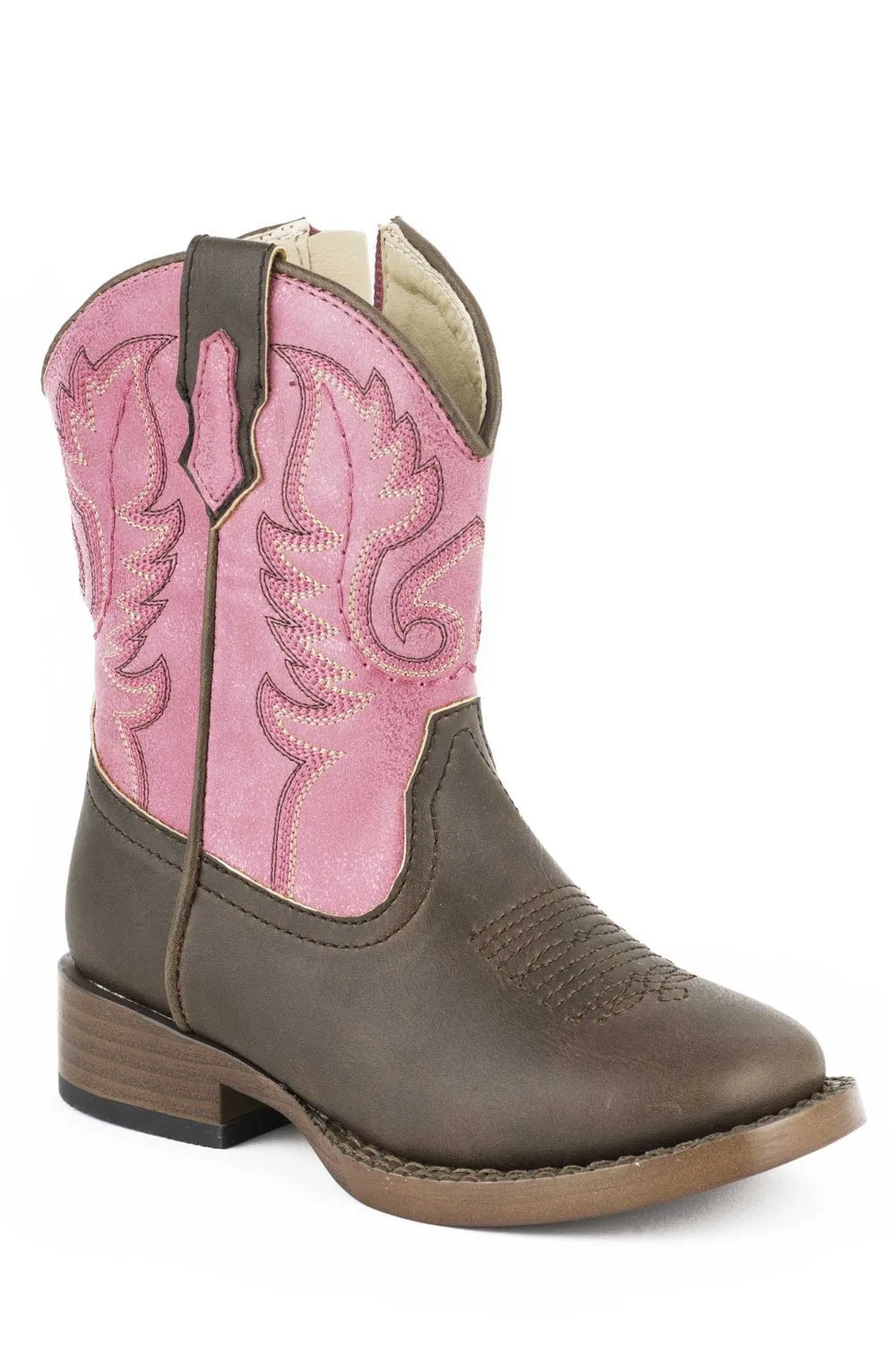 Roper Toddler Girls Texsis Pink/Brown Faux Leather Cowboy Boots Boots On The Ground Tutorial