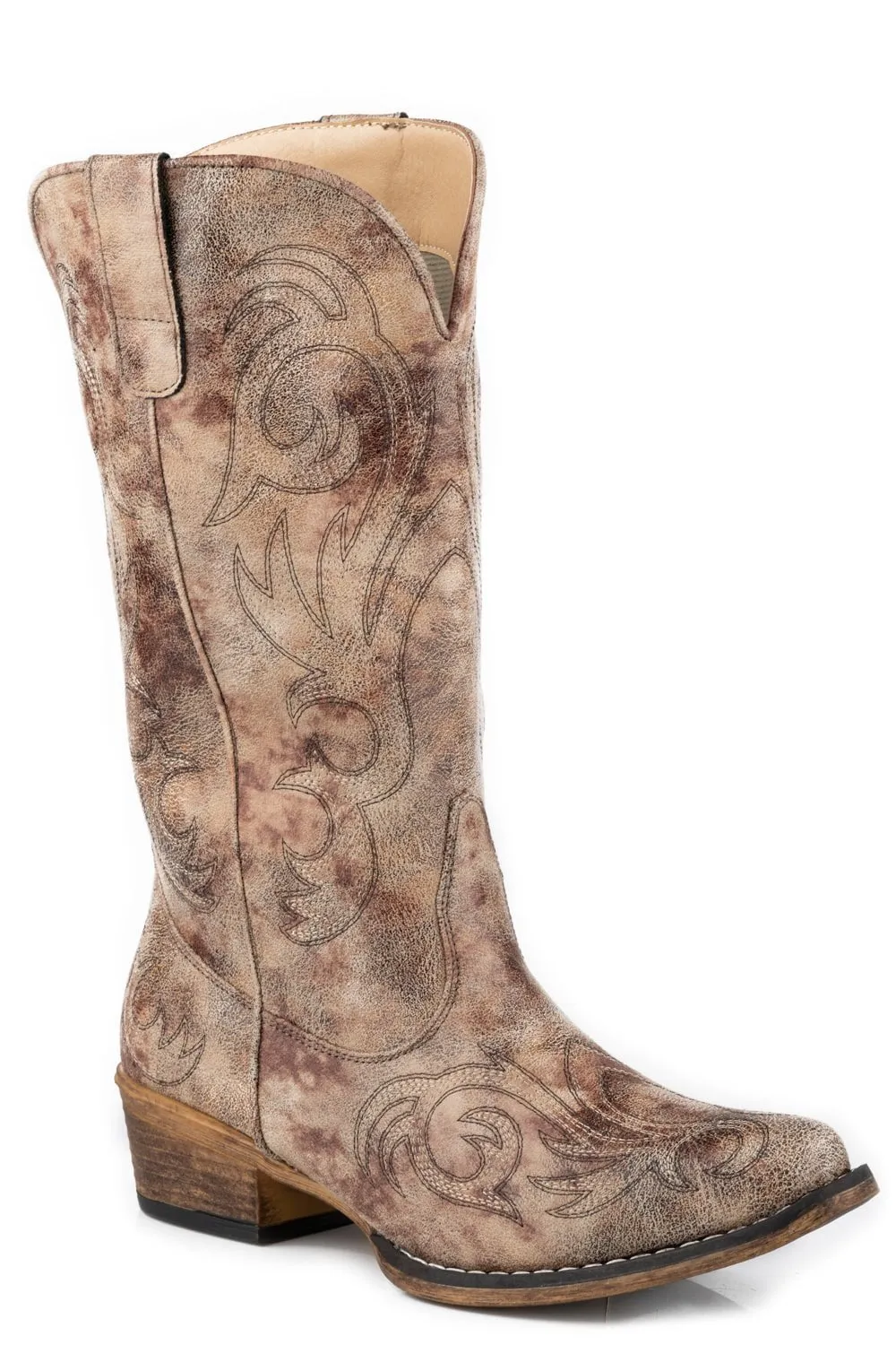 Neumel Boots Roper Womens Riley Tan Faux Leather Cowboy Boots