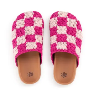 Trail Shoes 2020 Bolinas Clog - Kids - Hand Crochet - Pink Check