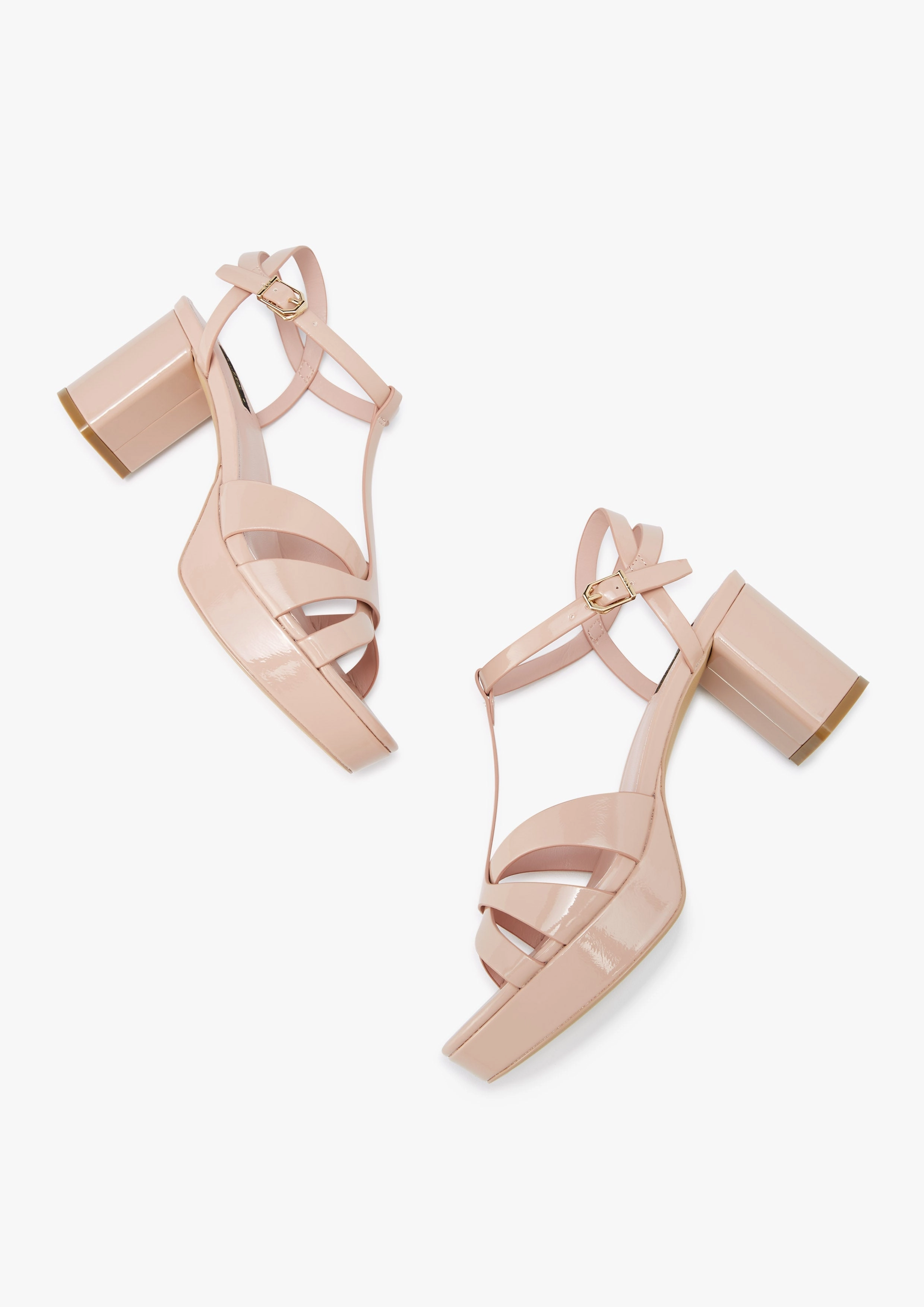Sabella Mid Heels Nude Sandals With High Heels