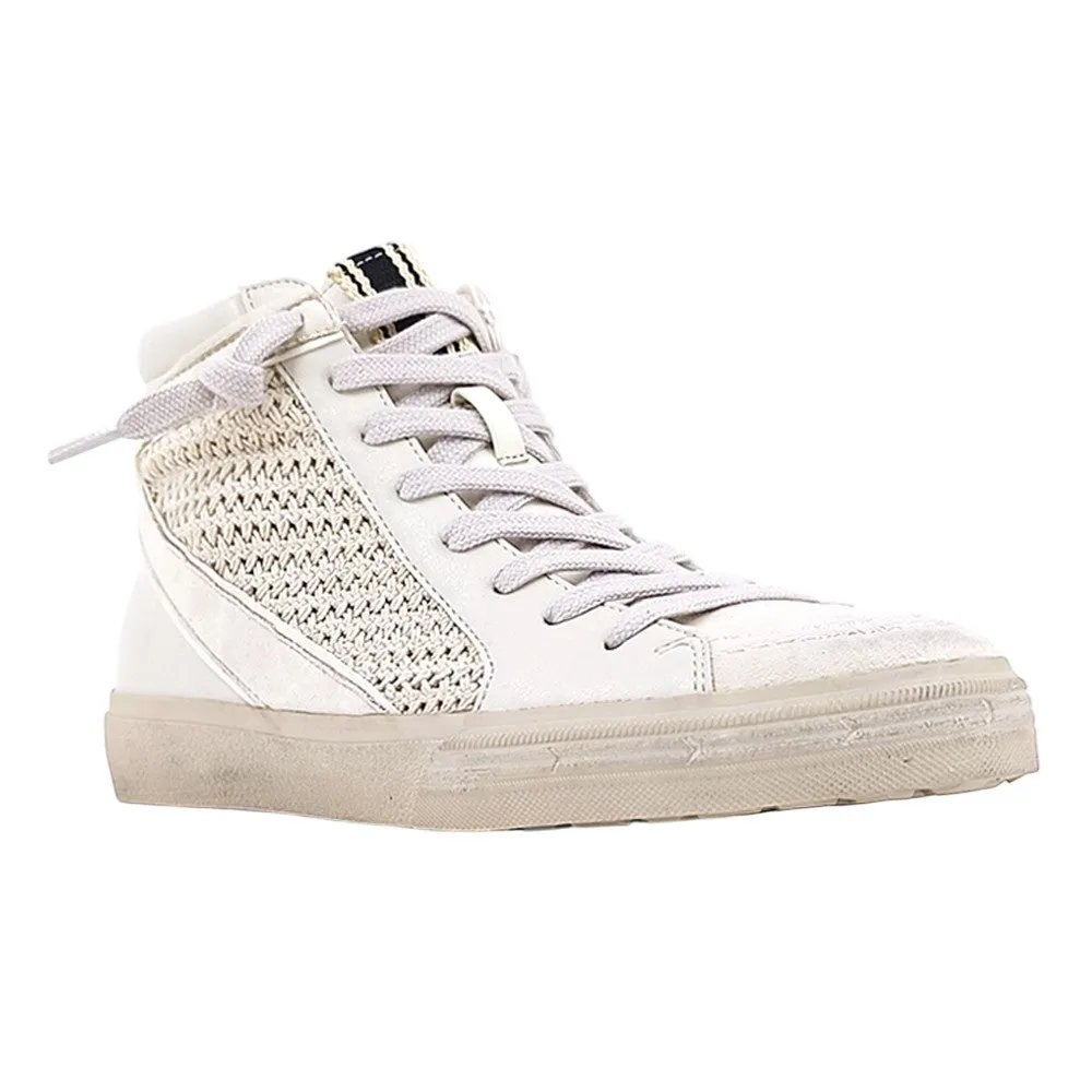 Flat Business Casual Shoes Samantha Woven High Top Lace Up Sneakers