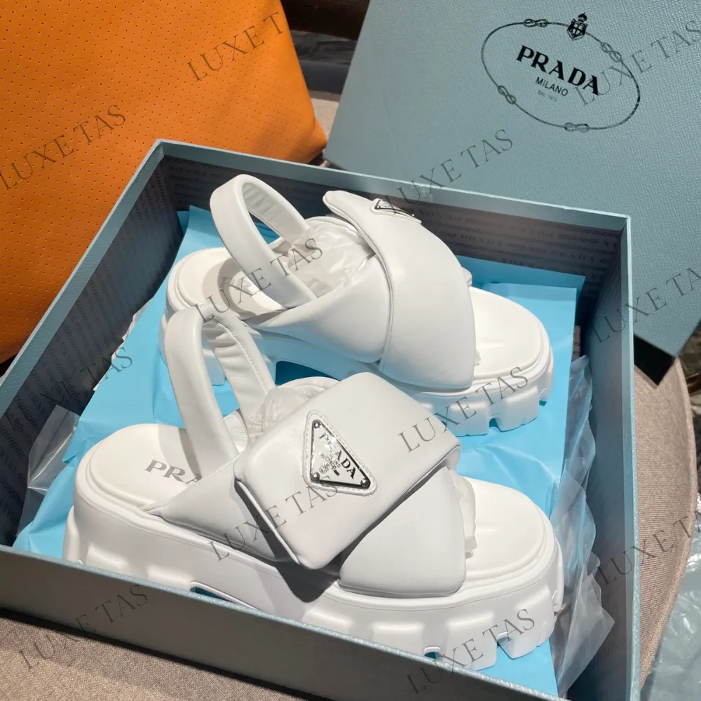 Caribloop.com Sandals Monolith Padded Nappa Leather Sandals - Designer Slides & Sandals for Women