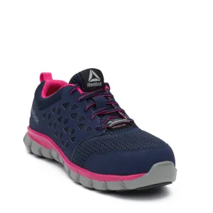 Women's Athletic Work Shoe - Navy and Pink Steel Toe Muck Boots