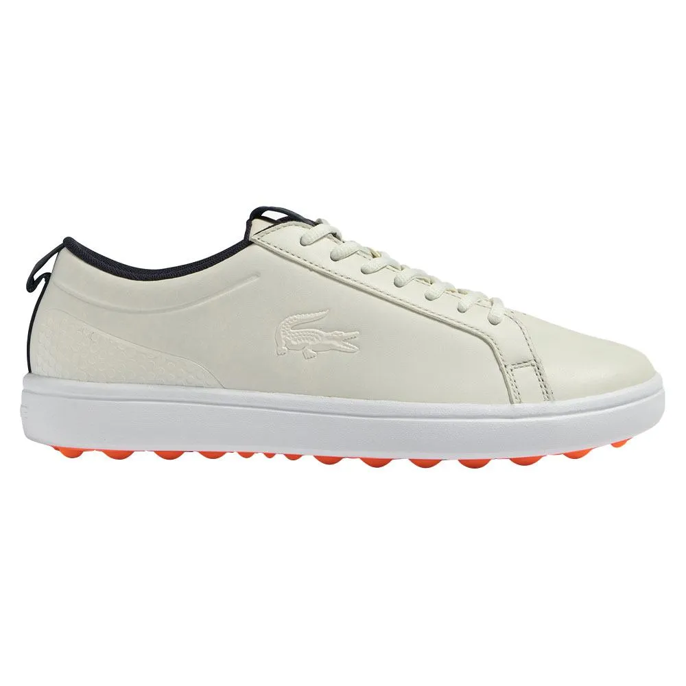 Lacoste G Elite Synthetic Spikeless Golf Shoes Off White/White - 23 Men Size 13 Golf Shoes