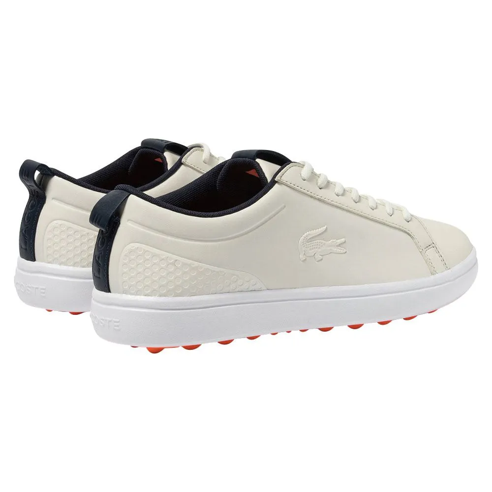 Lacoste G Elite Synthetic Spikeless Golf Shoes Off White/White - 23 Men Replacement Spikes For Golf Shoes