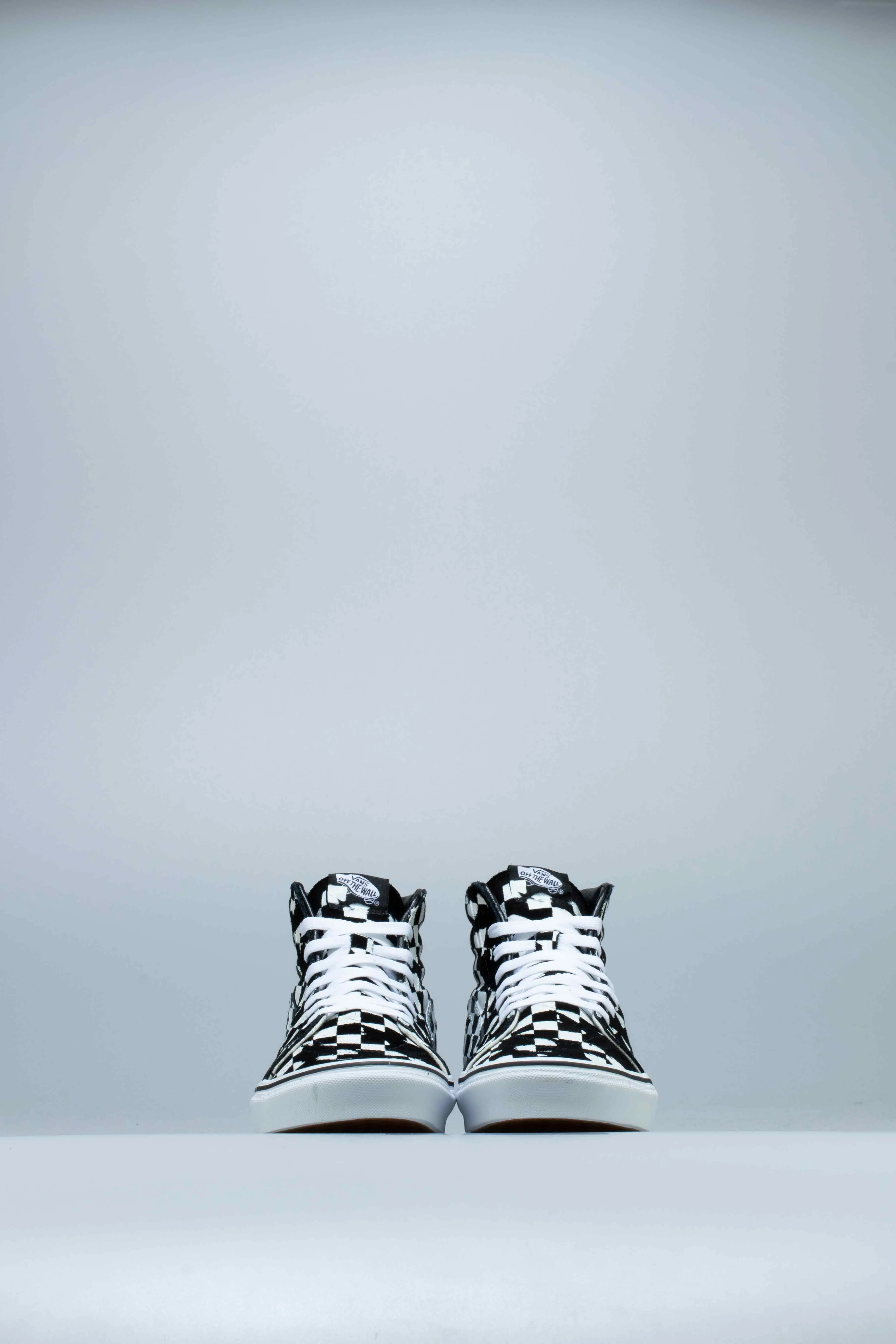 Skateboarding Busenitz Vulc Skate SK8-Hi Overprint Check Mens Shoe - Checkerboard Black/White