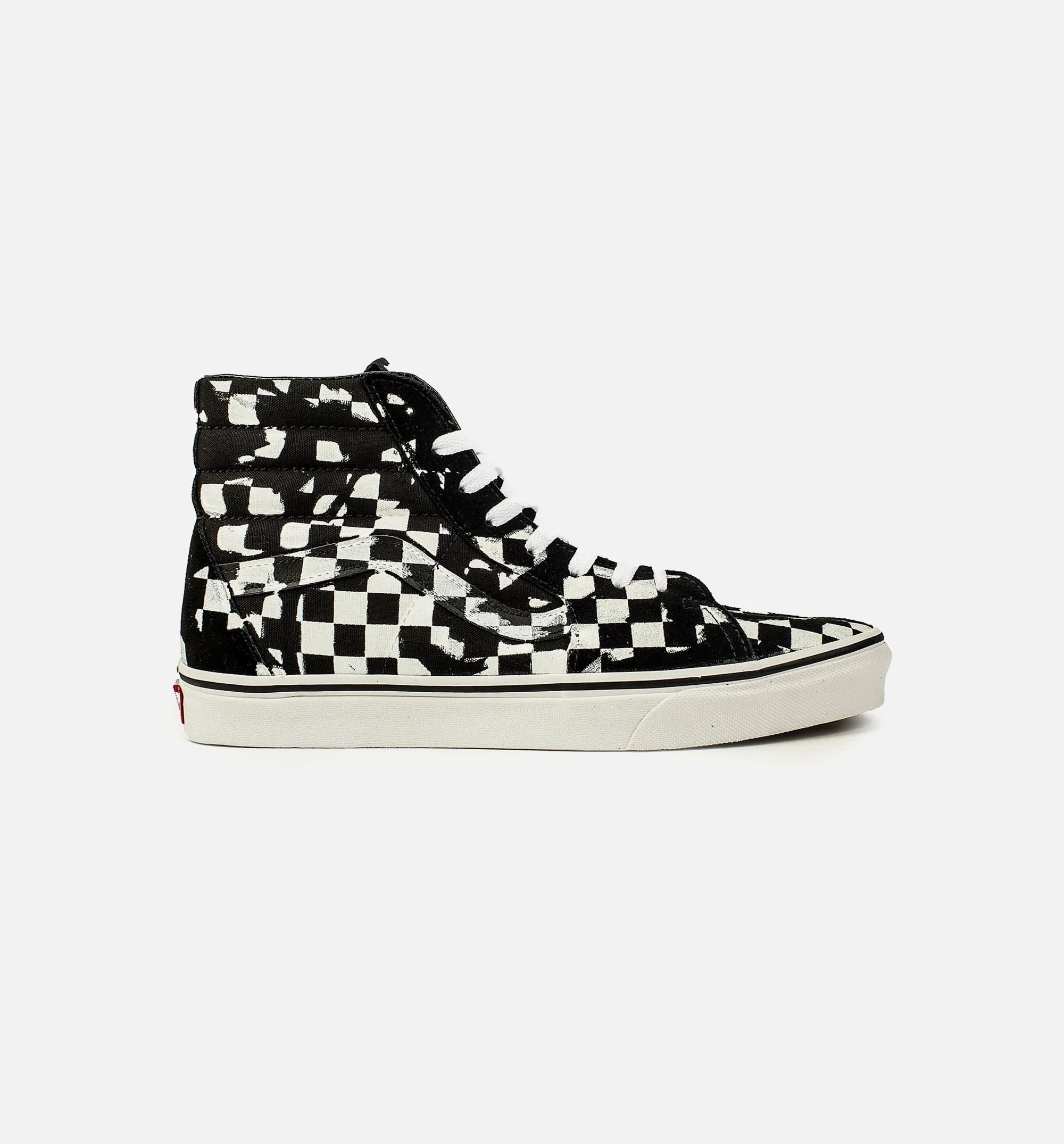 With Wheels Laceless Skate SK8-Hi Overprint Check Mens Shoe - Checkerboard Black/White
