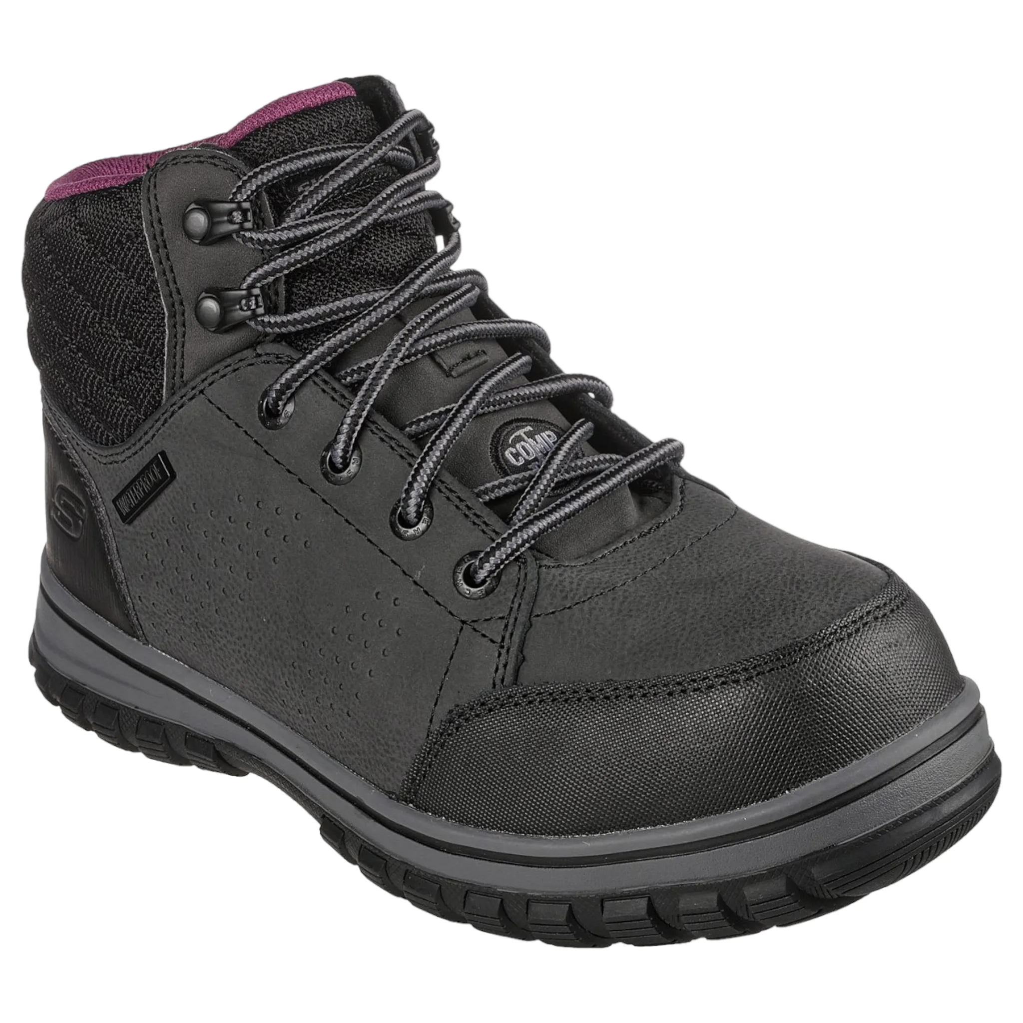 Skechers Women's 108004 McColl Composite Toe Black Work Boots Military Bunny Boots