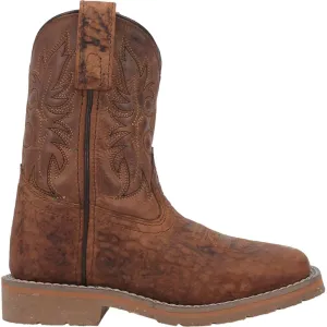 Ariat Round Up Remuda Western Boots 'Dan Post' Children's 8" Durant Jr. Western Square Toe - Rust Brown (Sizes 8.5C-3Y)