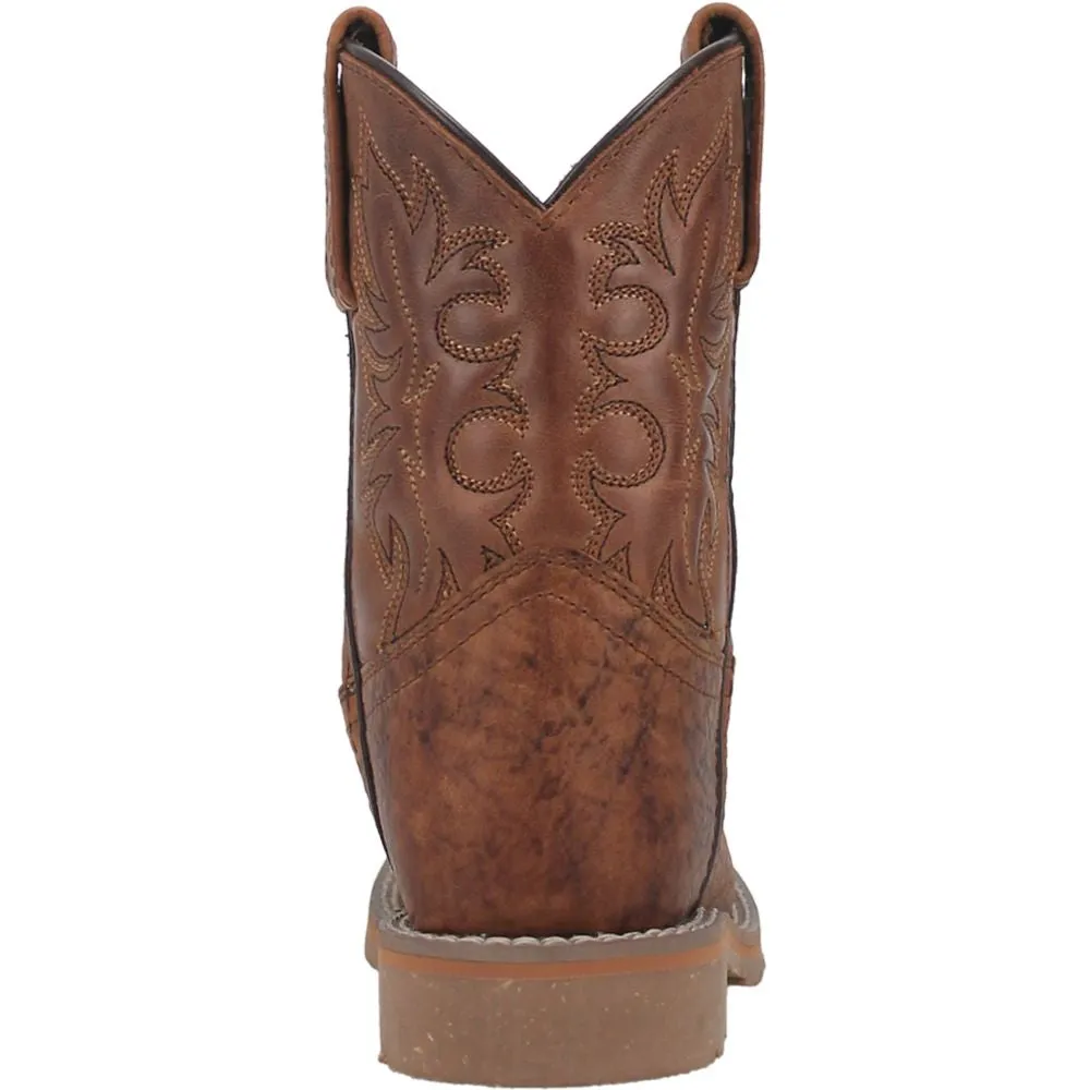 'Dan Post' Children's 8" Durant Jr. Western Square Toe - Rust Brown (Sizes 8.5C-3Y) Wedding Cowboy Boots