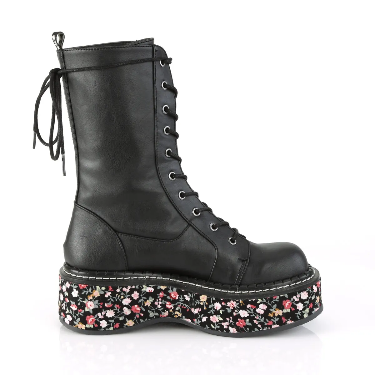 2 Inch Platform EMILY-350 Black Floral Boots Dr Martens