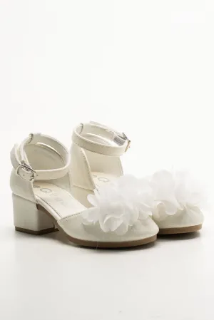 Sandals Church Palm Avenue Chiffon Flower Heels White