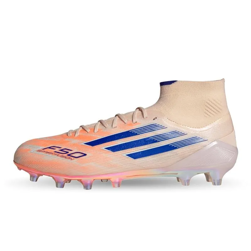 Italian Made Soccer Cleats F50 Sparkfusion Elite Mid Women's FG/AG - Coral Blaze Pack (JH7647)