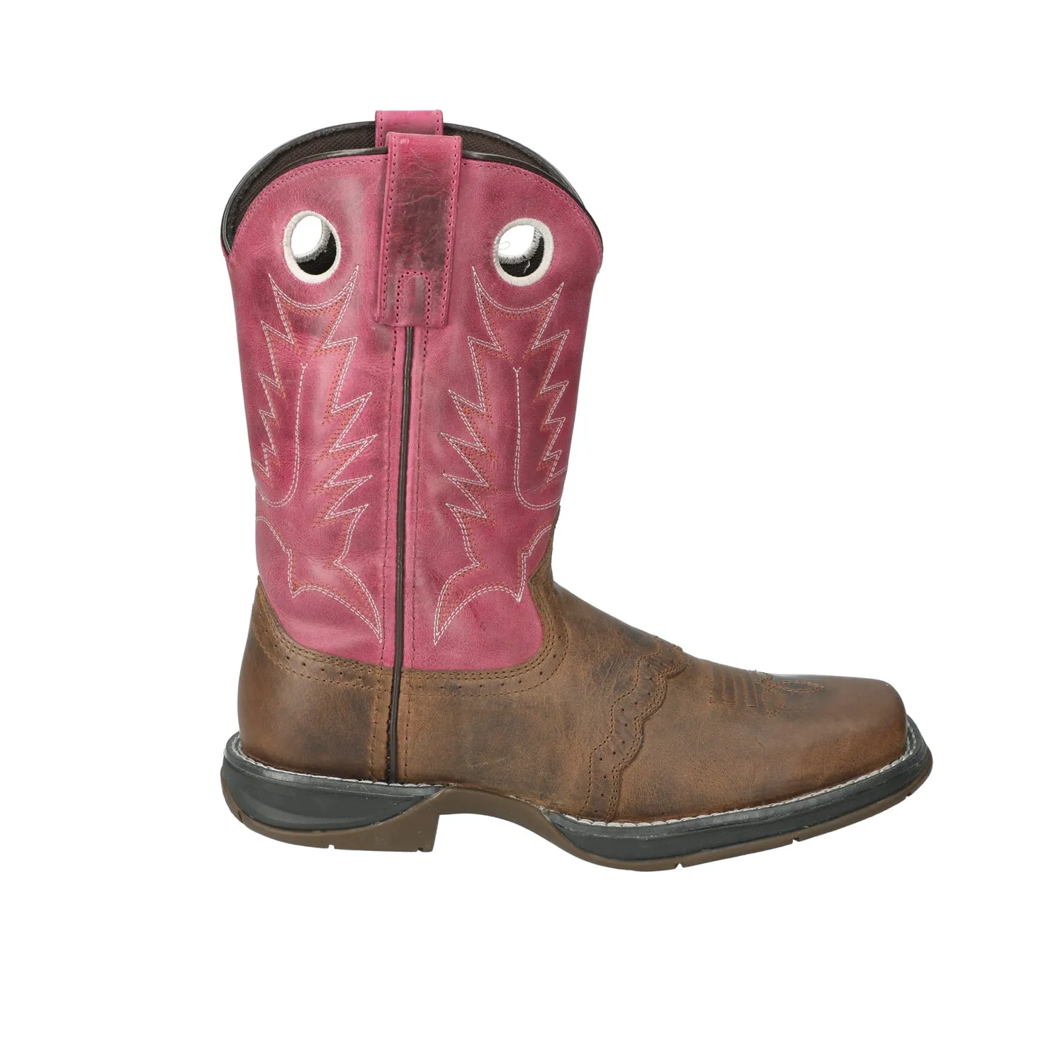Cowboy Cowgirl Boots Smoky Mountain Boots Womens Prairie Brown Oil/Pink Leather Cowboy Boots 6.5 M