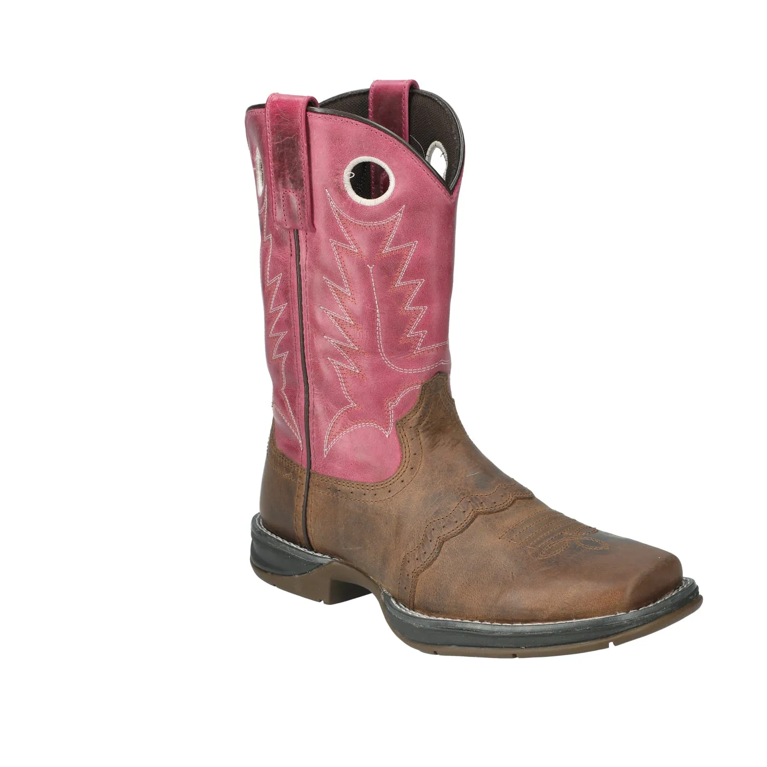 Winter Equestrian Boots Smoky Mountain Boots Womens Prairie Brown Oil/Pink Leather Cowboy Boots 6.5 M