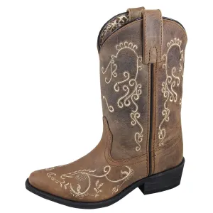 Tail Boots Smoky Mountain Girl's Children's Jolene Brown Waxed Distress Cowboy Boot