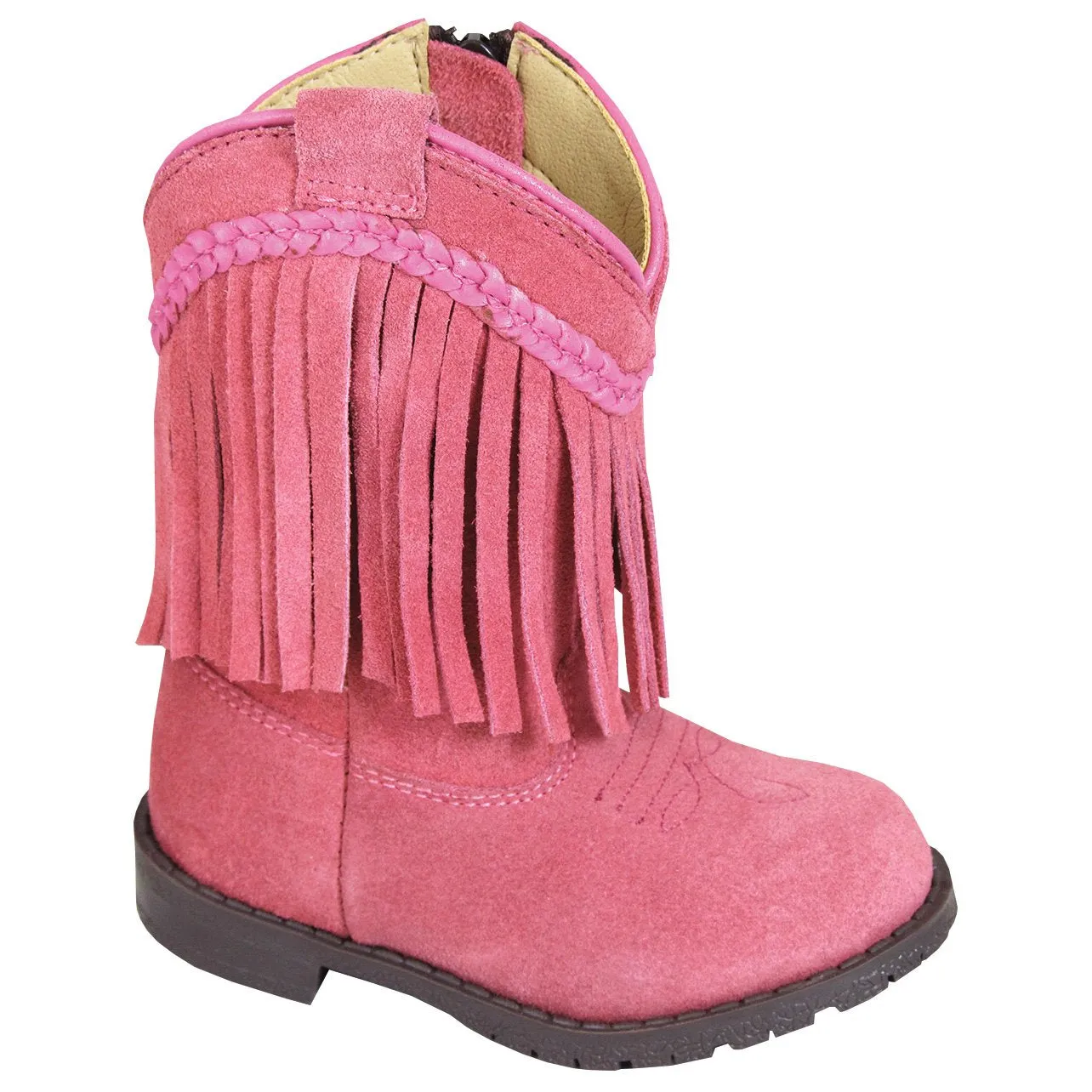 Tall Rubber Rain Boots Smoky Mountain Girl's Toddler Hopalong Pink Fringe Side Zipper Cowboy Boot