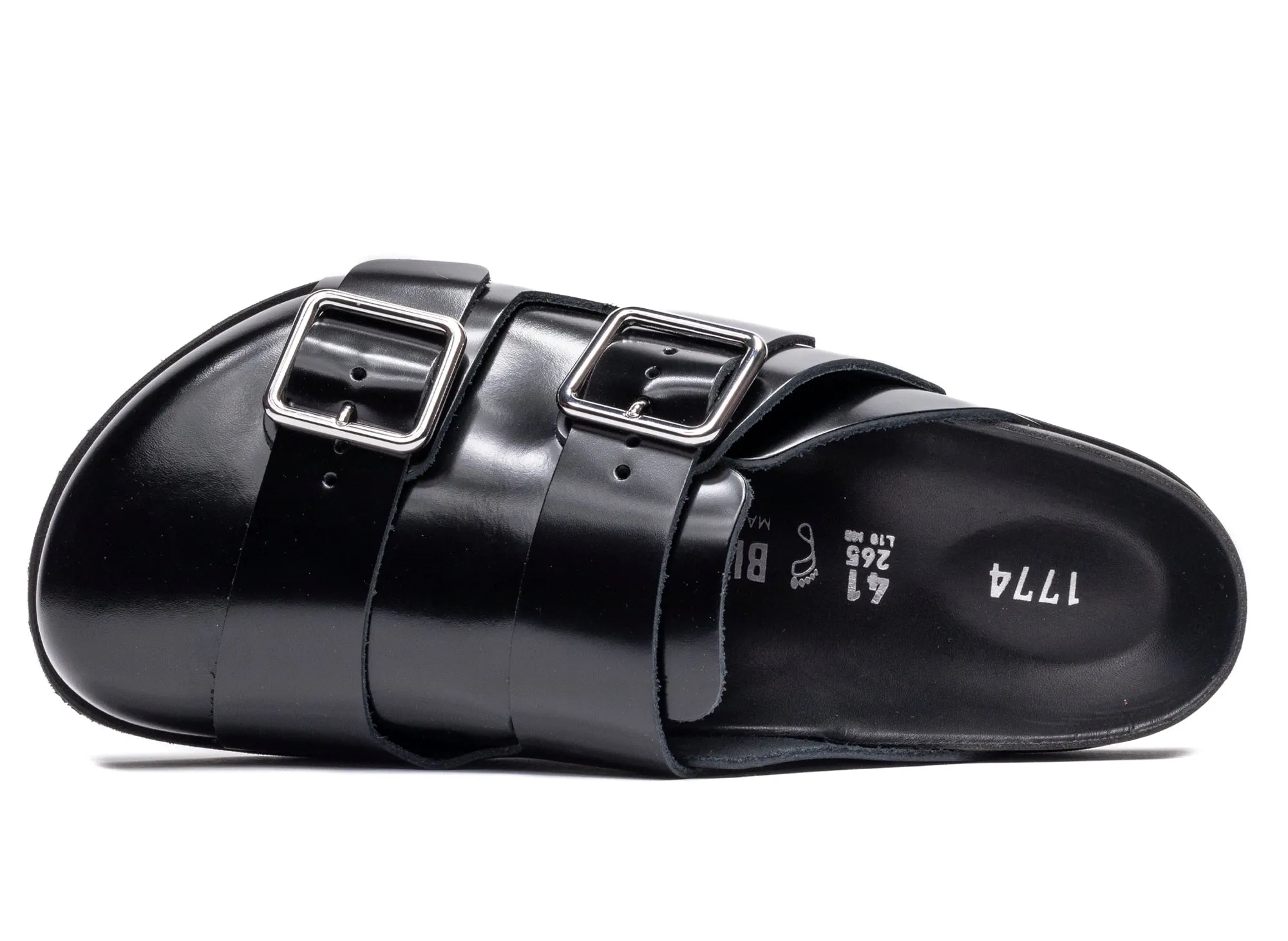 Birkenstock 1774 222 West Shiny Leather in Black Sandals Emerald Bay Resort Exuma Bahamas