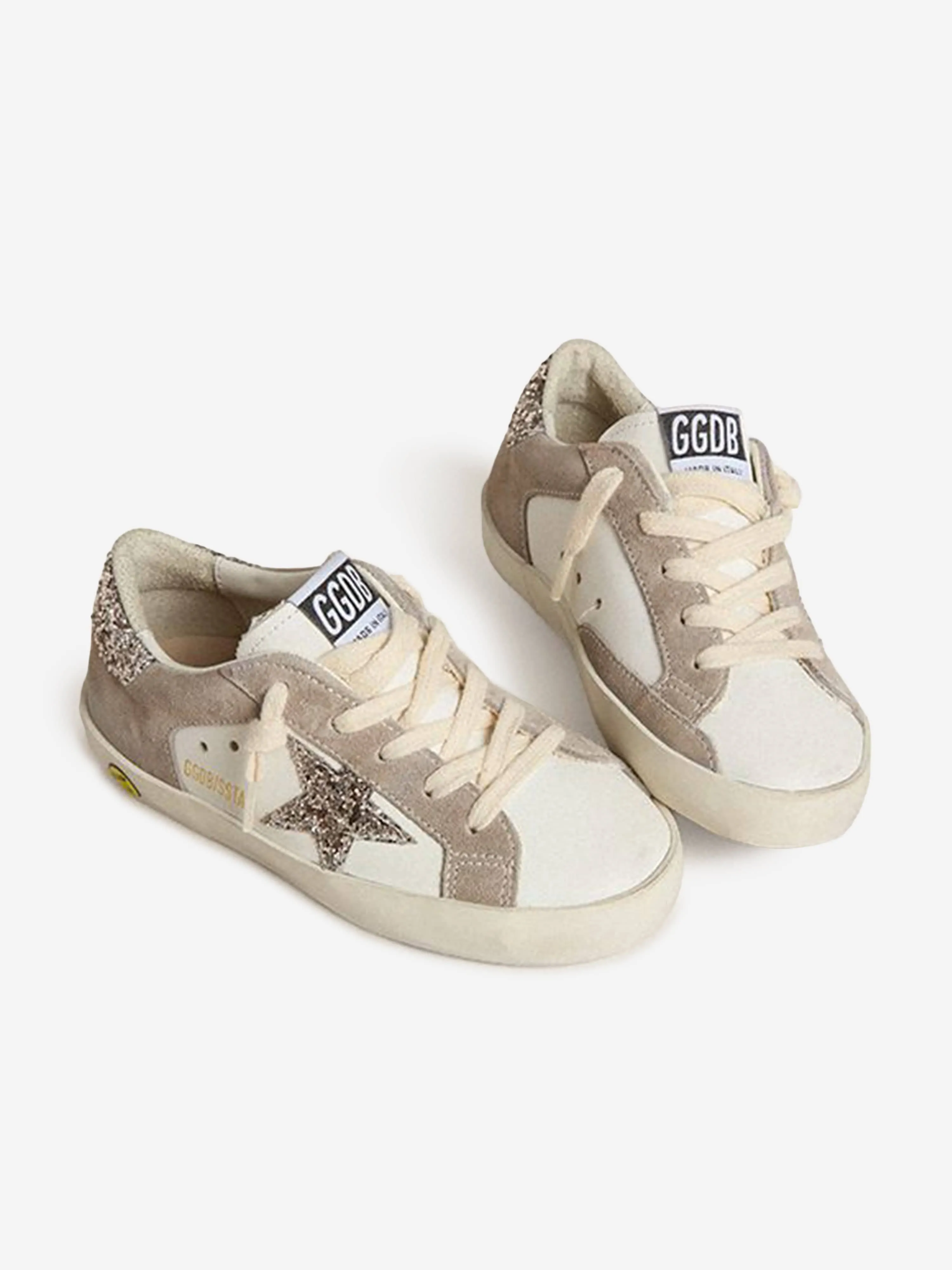 Top Rated Cross Trainer Shoes Golden Goose Kids Leather and Suede Super-Star Trainers in White