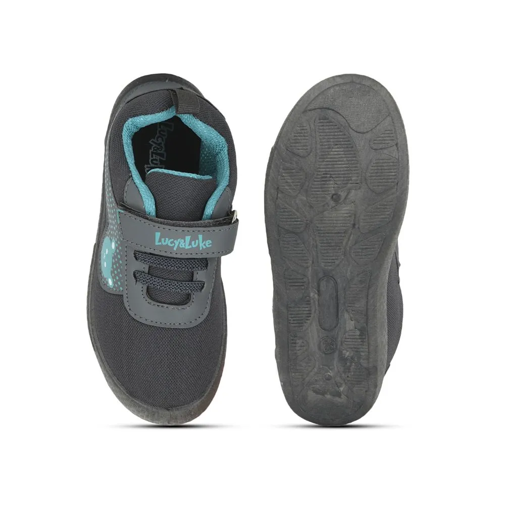 Lucy & Luke Grey Casual Non Lacing Shoes For Kids BASTIAN-2E By Liberty Insoles Casual Shoes