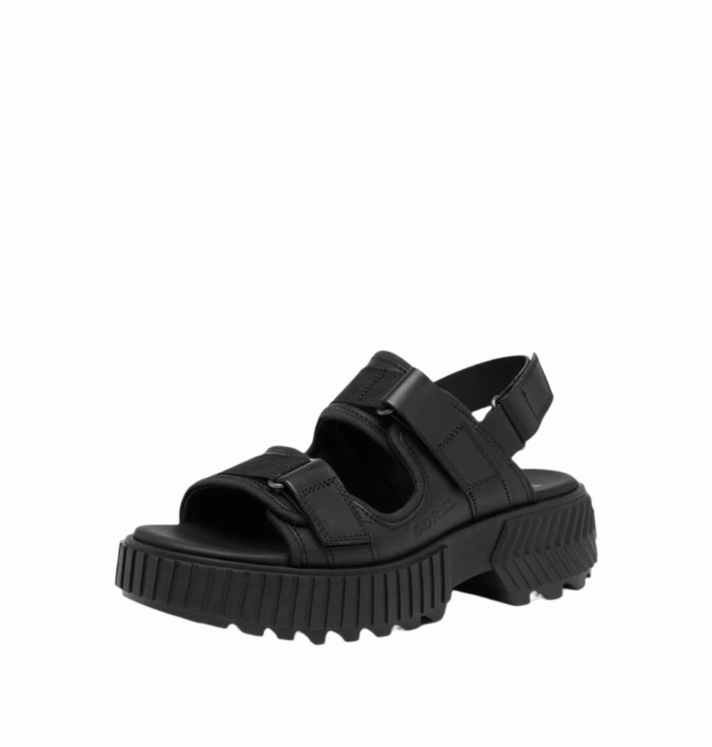 Sorel Women's Ona Ave Multistrap Sandal - Black Platform Clog Sandals