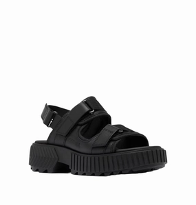 Sorel Women's Ona Ave Multistrap Sandal - Black Heeled Fisherman Sandals