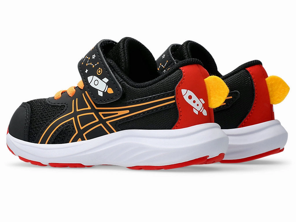 Asics Soccer Shoes Indoor Asics Kid's Contend 9 Hook N' Loop Ts Black/Orange Running Shoes