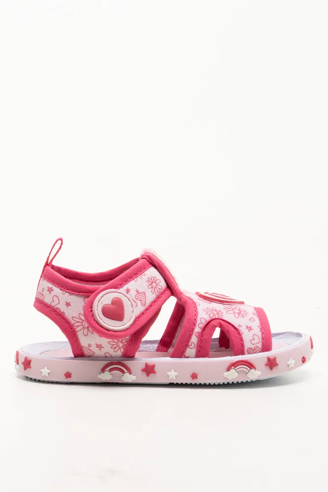 Rafia Sandals Heart Sandals Pink
