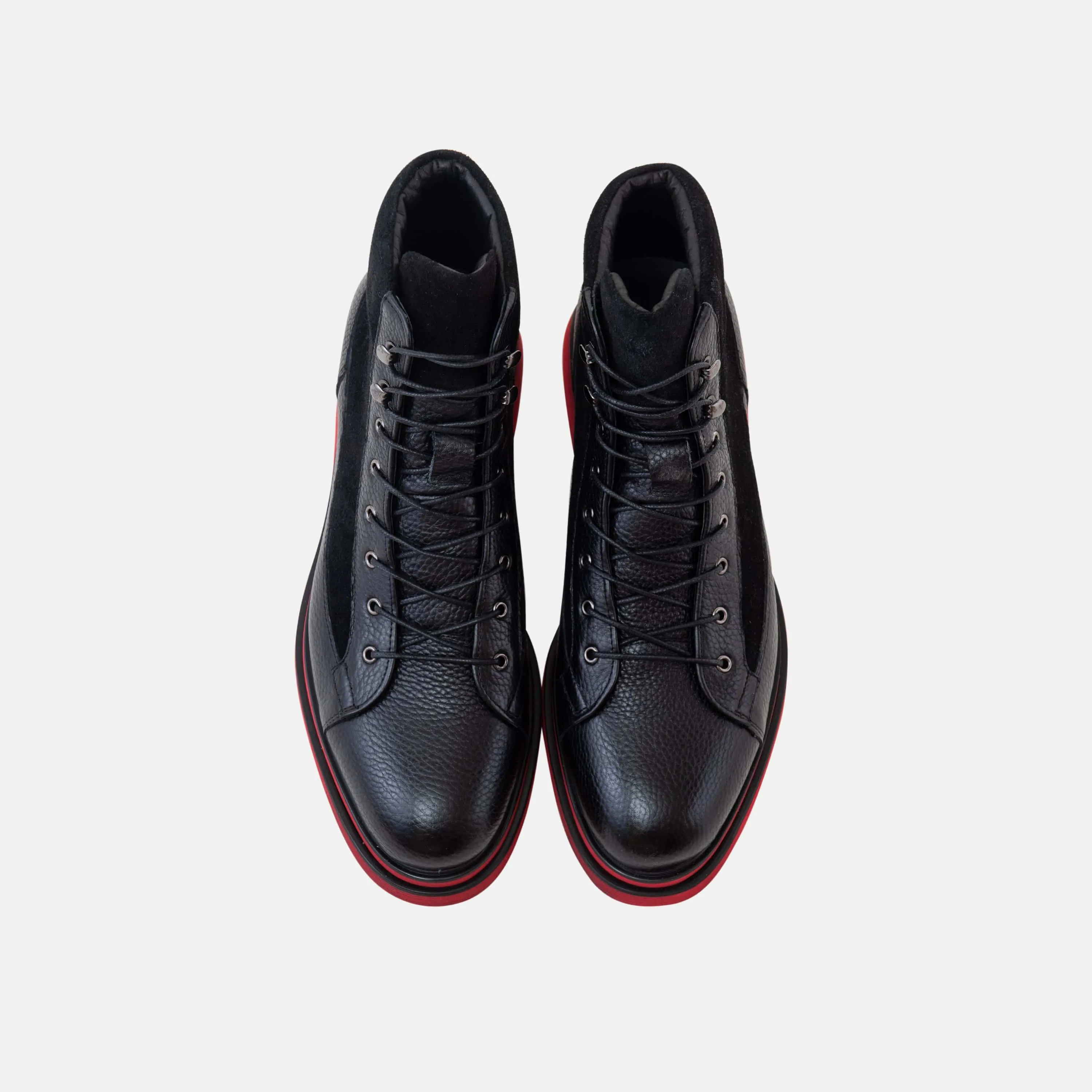 Brogue Boots Aiden Black Leather Combat Boots