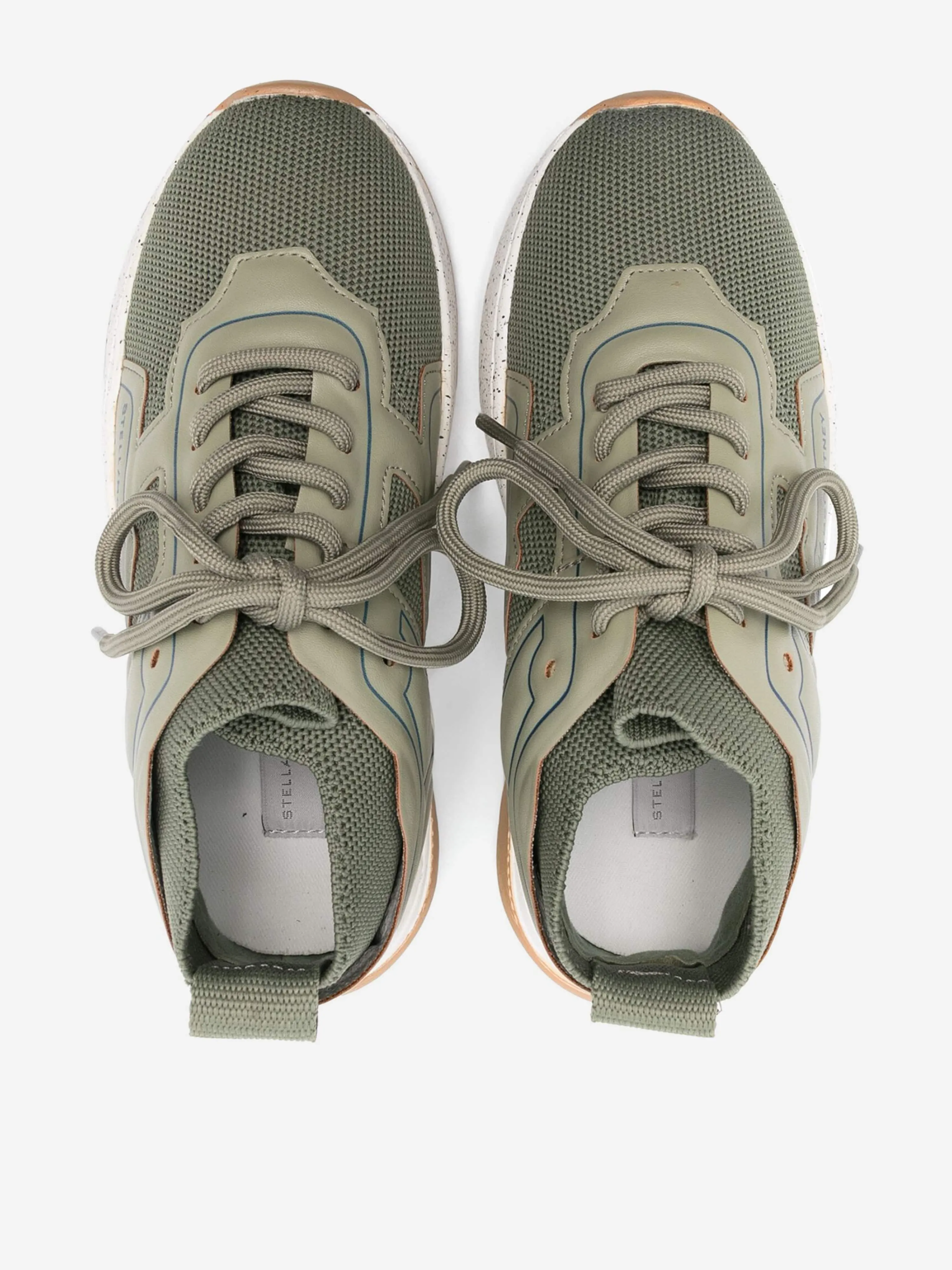 Training Shoes With Wide Toe Box Stella McCartney Kids Lace Up Sock Trainers in Green