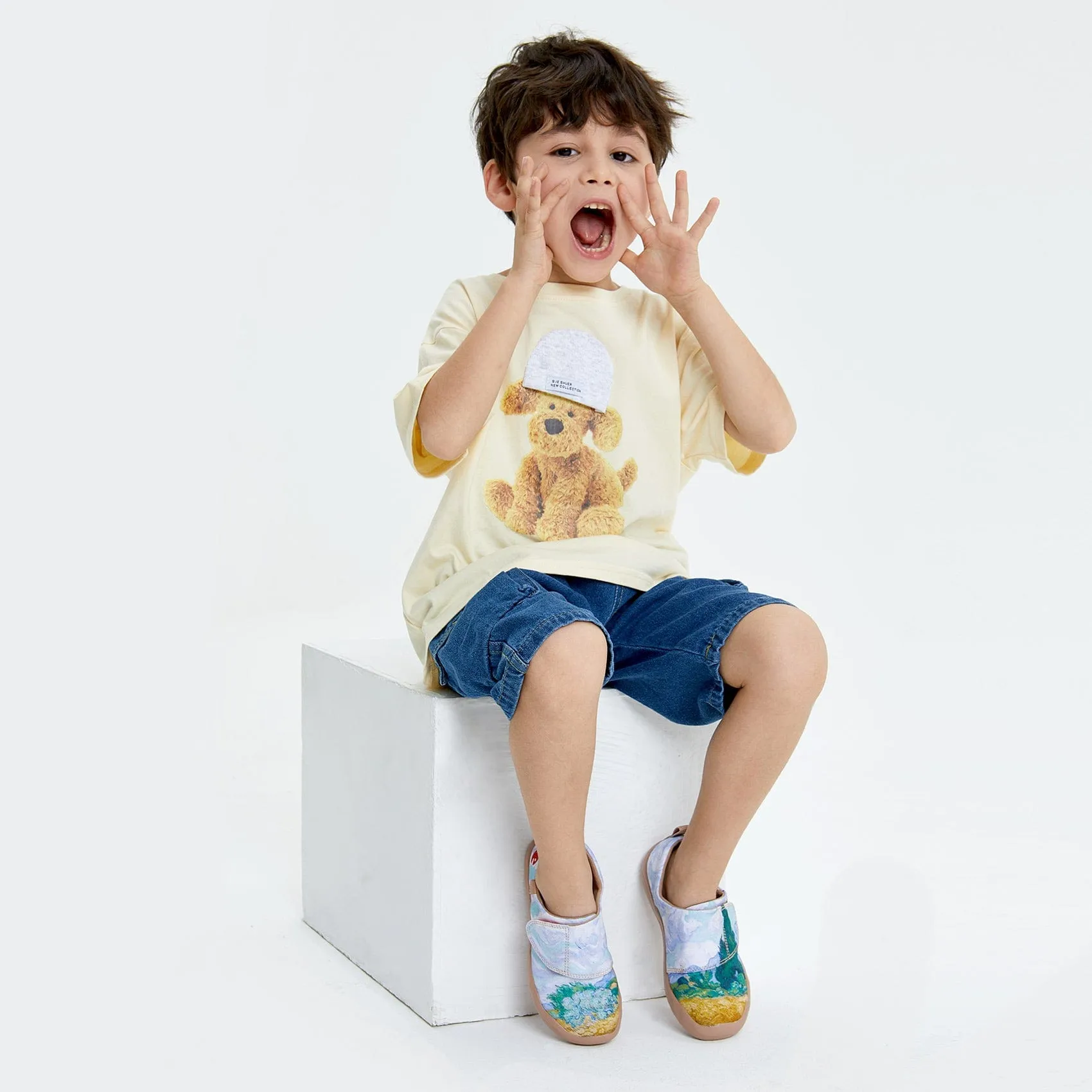 Van Gogh Wheatfield with Cypresses Kid Cute Casual Tennis Shoes