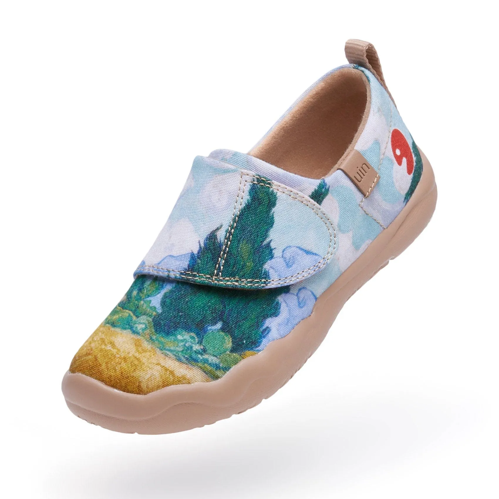 In Style Casual Shoes Van Gogh Wheatfield with Cypresses Kid