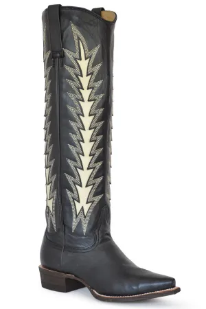 Rubber Safety Boots Stetson Womens Johnnie Black Leather Cowboy Boots