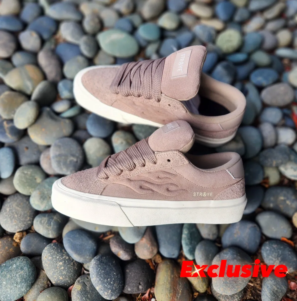 STRAYE LOGAN PUFF TAUPE 'LA FLAME' Made In Usa Skate Shoes
