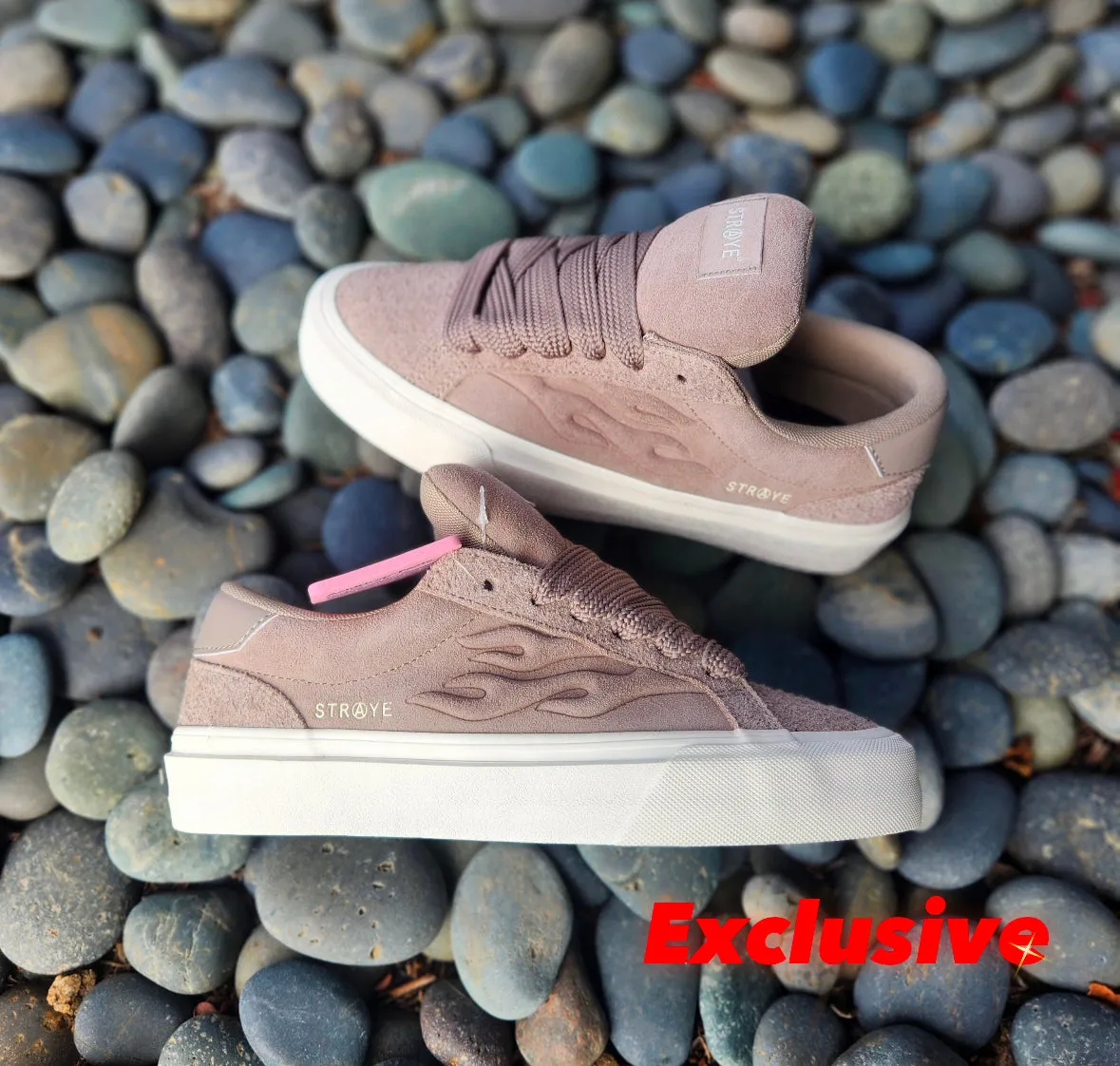 STRAYE LOGAN PUFF TAUPE 'LA FLAME' Skate Shoes With Thick Soles